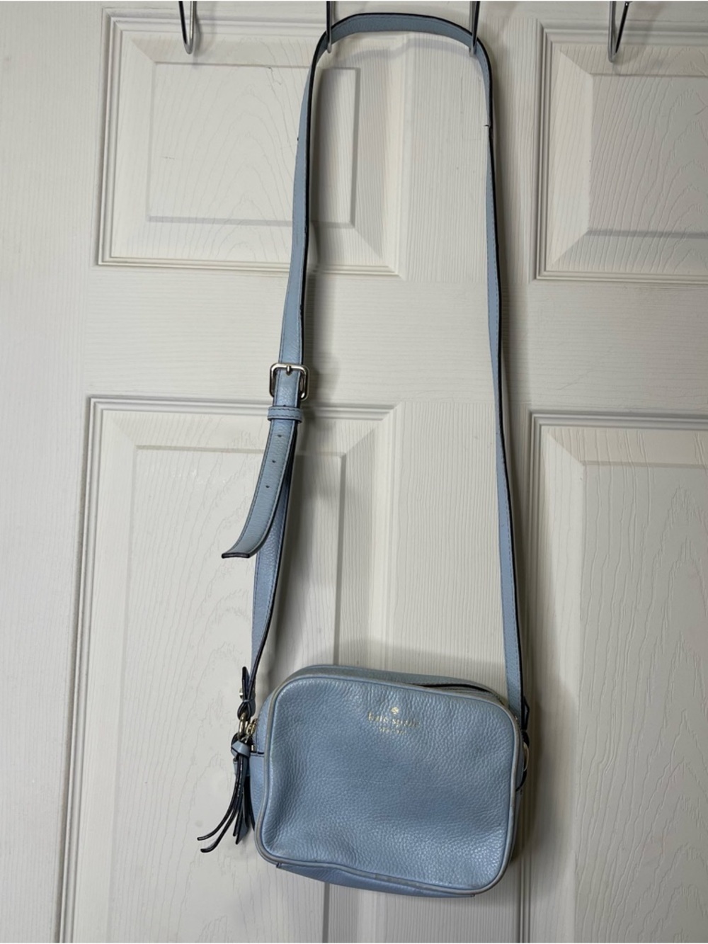 Kate Spade New York Baby Blue Mini Camera Crossbody Bag